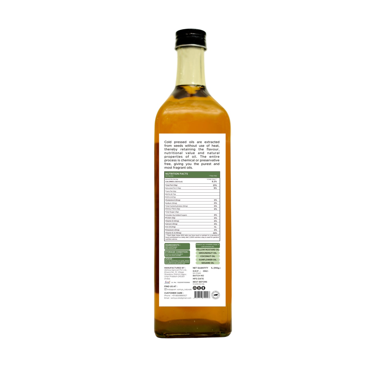 Black Mustard Cold pressed Oil